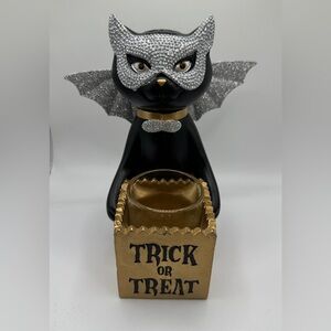 Yankee Candle Sophia Black Cat Candle Holder TRICK OR TREAT